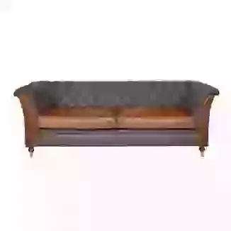Chesterfield 3 Seat Sofa with Harris Tweed & Leather MIx
